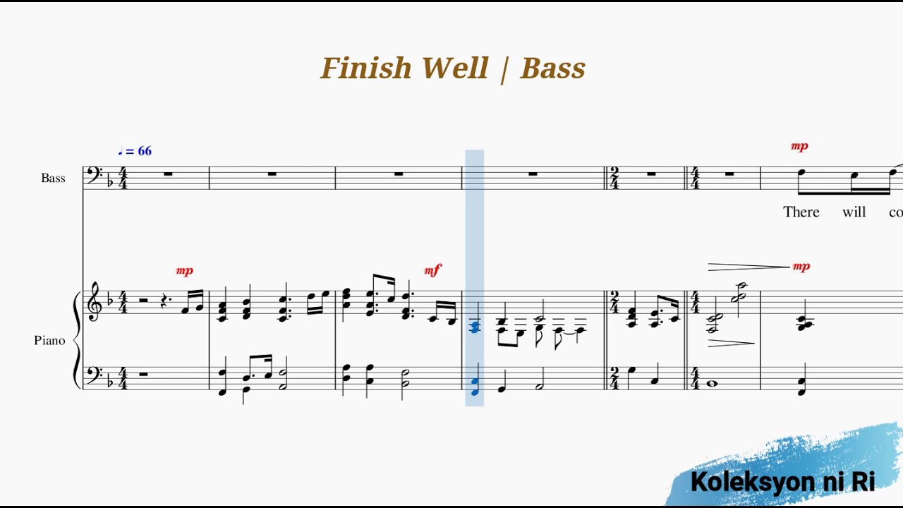 Finish Well | Bass | Piano