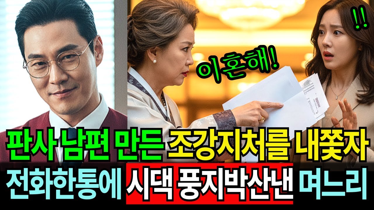 고시 뒷바라지로 남편 판사 만들었더니 이혼도장 찍으라는 시어머니, 시댁 하루아침에 망하게 만든 전화 한 통