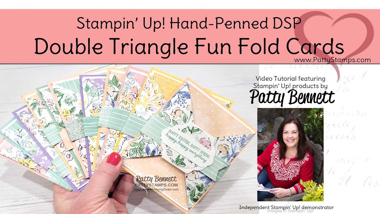 Double Triangle Fun Fold Cards with Stampin' UP! Hand-Penned paper
