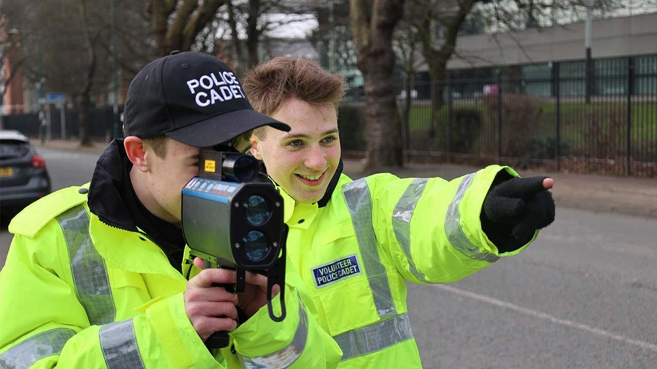 Cadets join police officers to help slow down speeding drivers in Nottingham