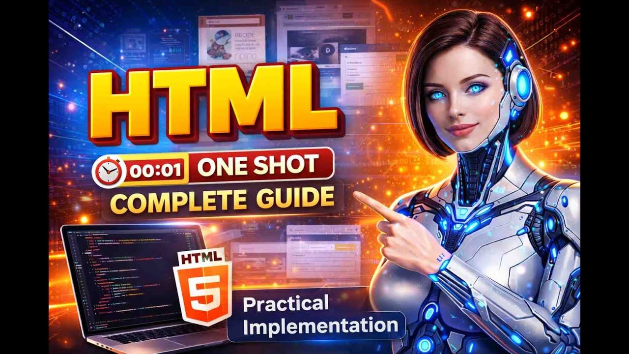 HTML One Shot Complete Course 🔥 | HTML Zero to Hero with Practical Implementation