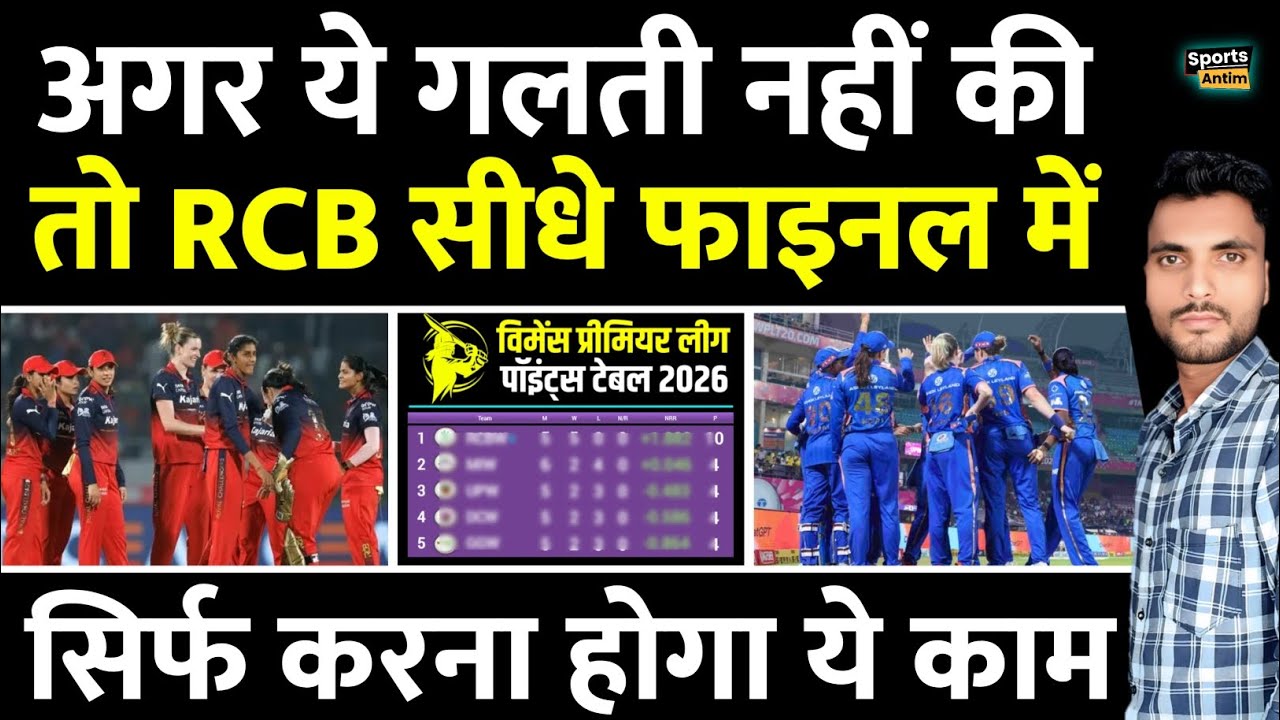 अगर ये गलती नहीं की तो RCB जायेगी सीधे फाइनल में | RCB WPL 2026 Qualification Scenario |