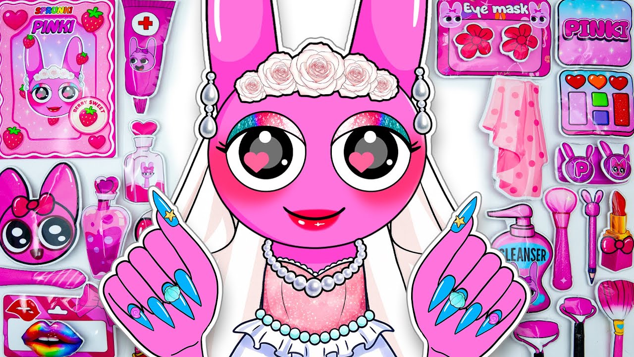 Paper DIY💖INCREDIBOX SPRUNKI Pinki Bridal 💖Fashion Skincare + Makeup💖Blind Bag Unboxing
