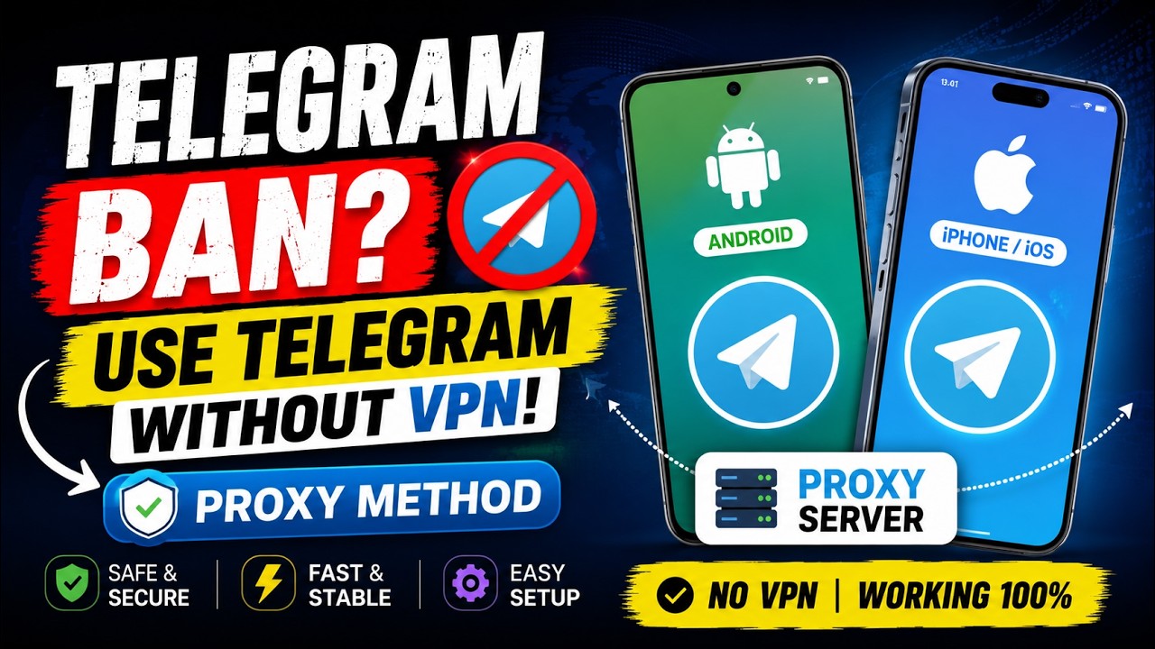 Telegram Ban? Use Telegram Without VPN on Android & iPhone | Proxy Setup Guide