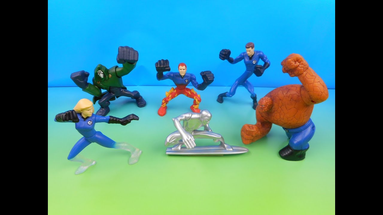 2007 FANTASTIC 4 RISE OF THE SILVER SURFER SET OF 6 BURGER KING MOVIE COLLECTIBLES VIDEO REVIEW