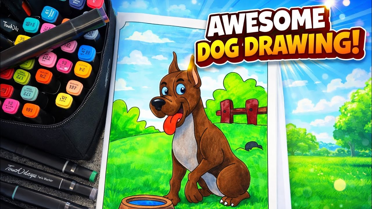 My First Time Coloring a Cute Dog 🐶 | Relaxing ASMR Coloring Video (Don’t Judge Too Hard!)