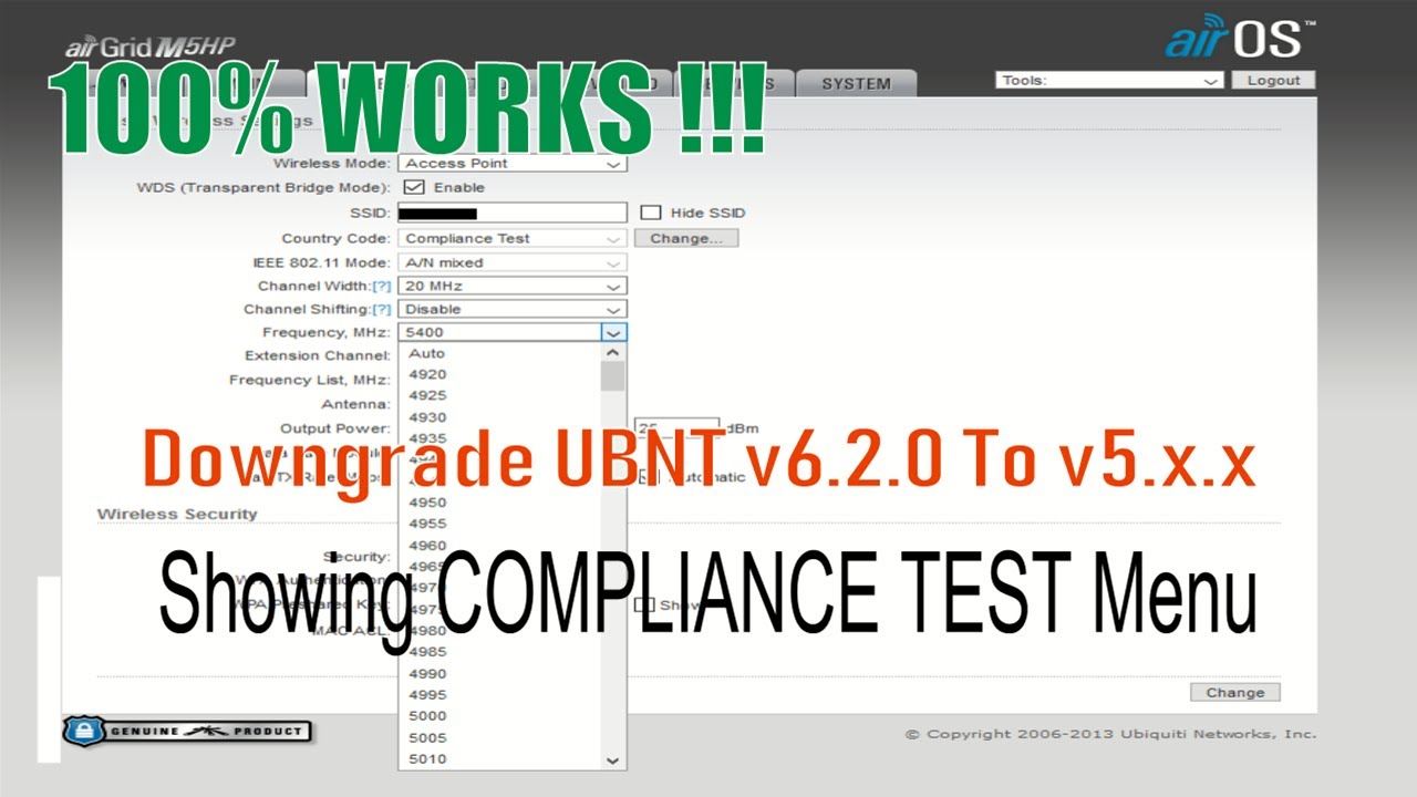 Downgrade Or Update UBIQUITI V6.2.0 Or Latest To V5.X.X - Compliance Test | 100% WORKS