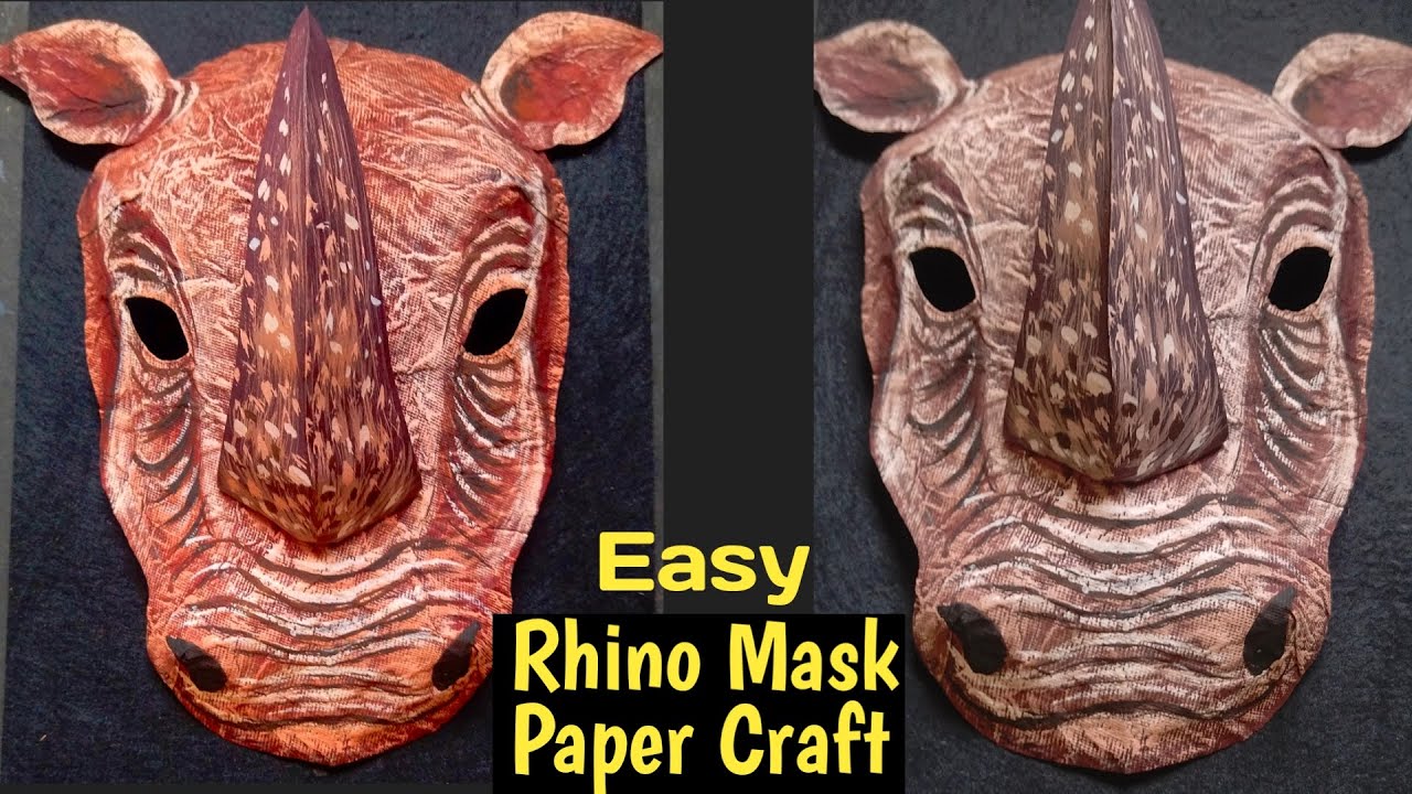 Rhino Mask. Animal Mask. Rhino Mask Craft. School Craft. #rhinoFaceMask #animalMask #ckartdesign