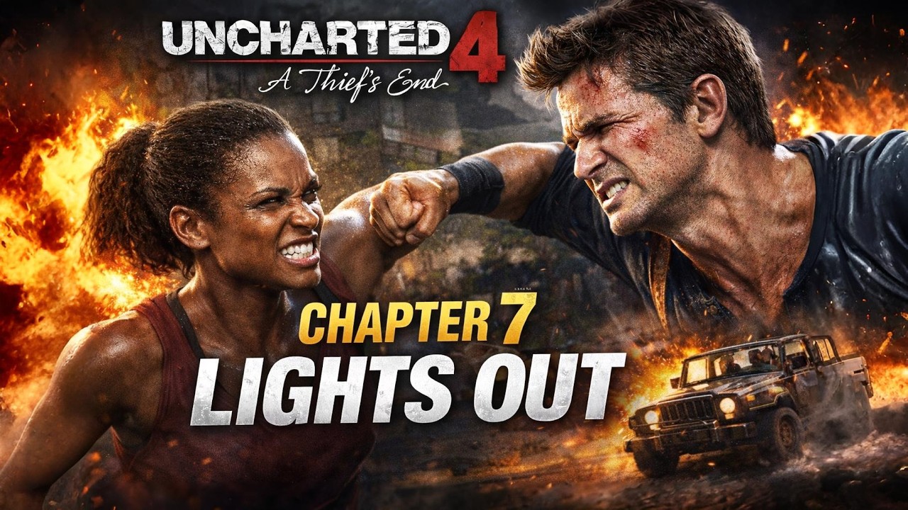 Uncharted 4 Chapter 7 Lights Out Full Gameplay | Nadine Boss Fight + Car Escape 4k Ultra HDR#gaming