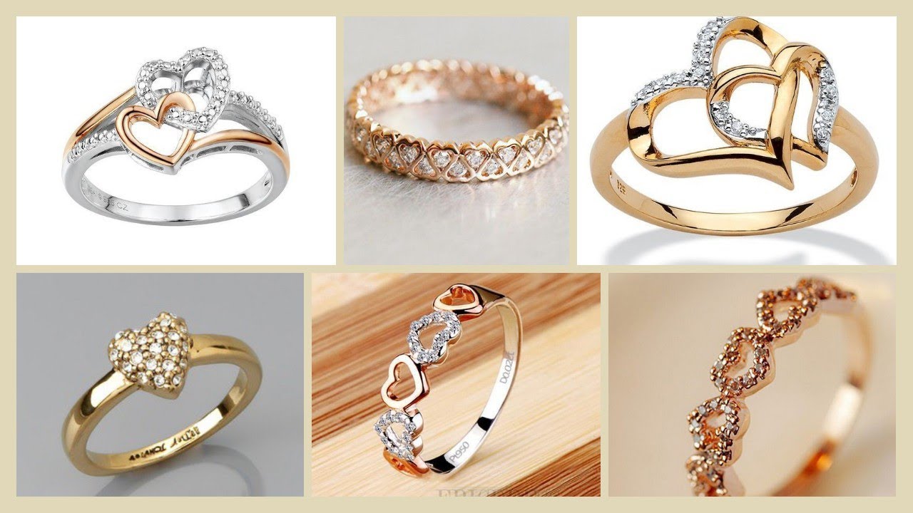 Awesome Heart Shaped Gold Diamond & Silver Ring Designs | Saima 4k |