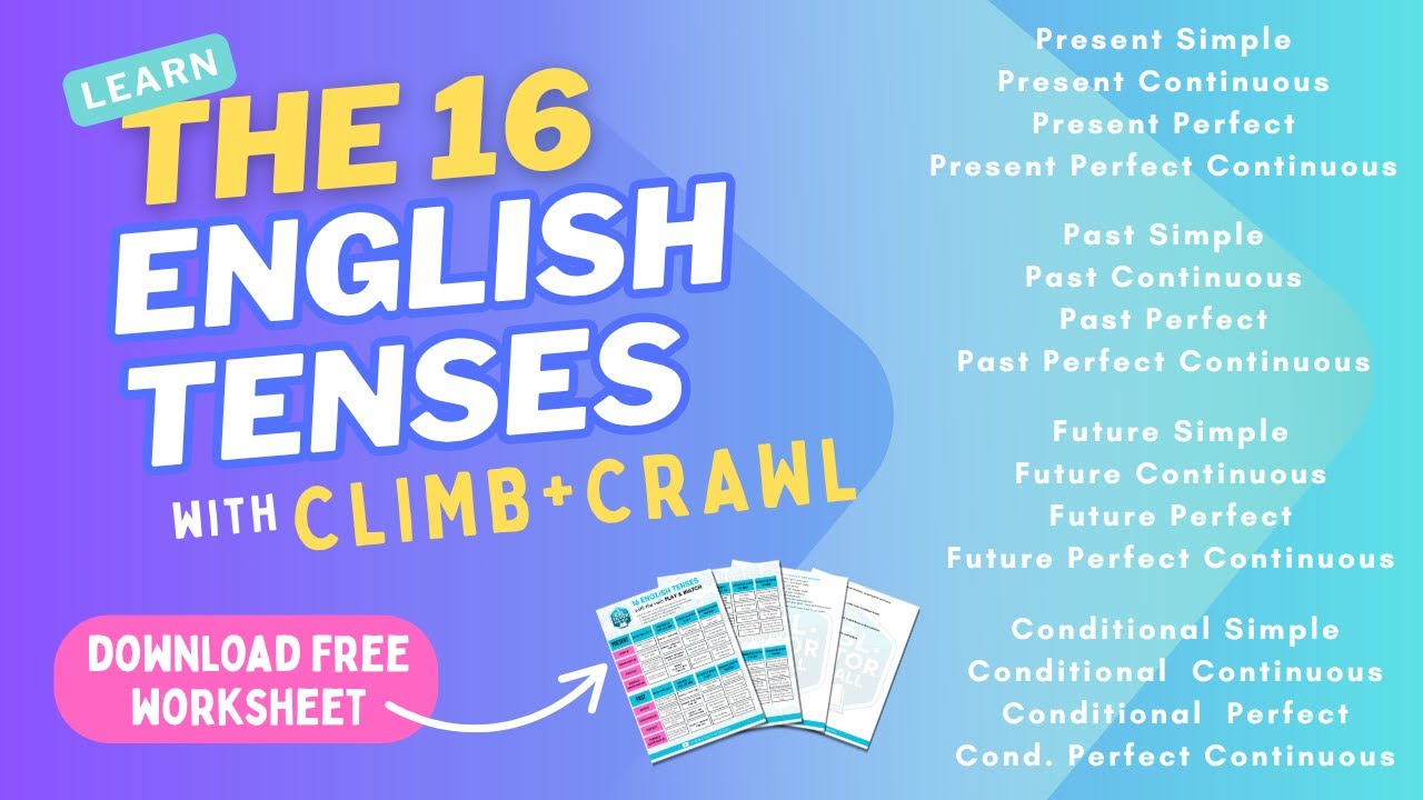 Master the 16 English Tenses with CLIMB + CRAWL | Learn When & How to Use Them with examples!