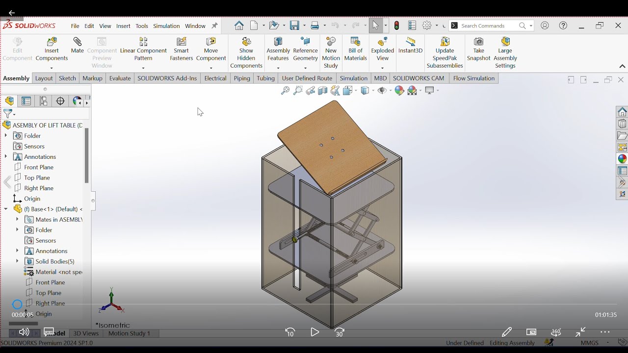 How to Model and Assemble Screw Lift Podium in SolidWorks | Full Tutorial