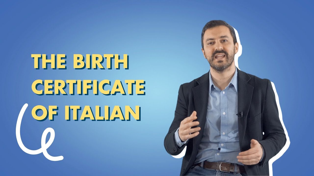 The birth certificate of the Italian language