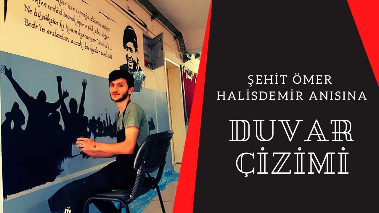 Diyarbakır'da Duvara Şehit Ömer Halisdemir portresi yaptık