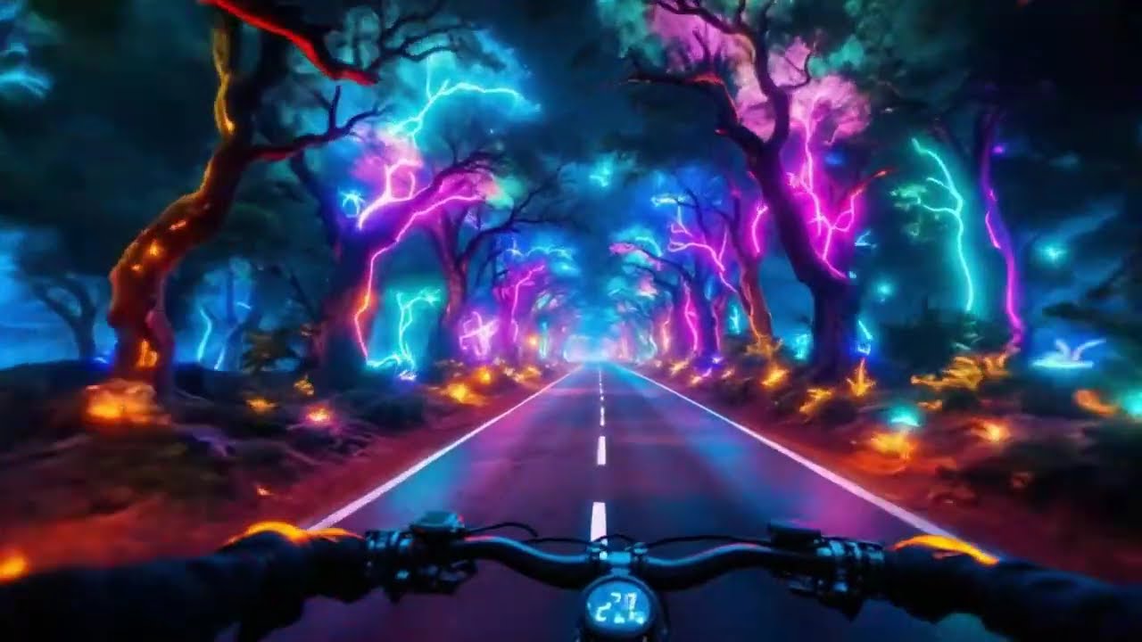 🌌 Celestial Ride | Psychedelic Bicycle Journey Through the Infinite Dream