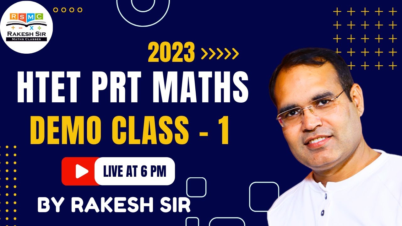 HTET PRT MATH 2023 (DEMO CLASS - 1) || By Rakesh Sir...