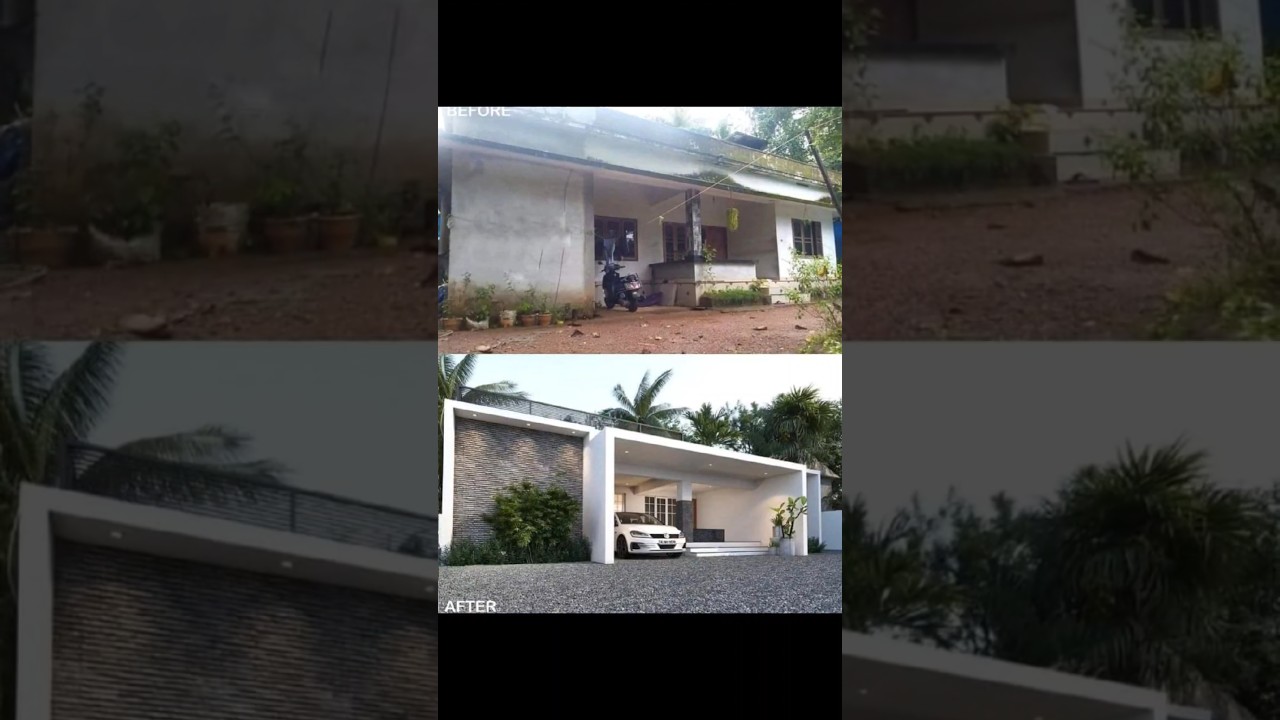changing old house to new modern house elevation design #civilengineer #architecture #emosculp