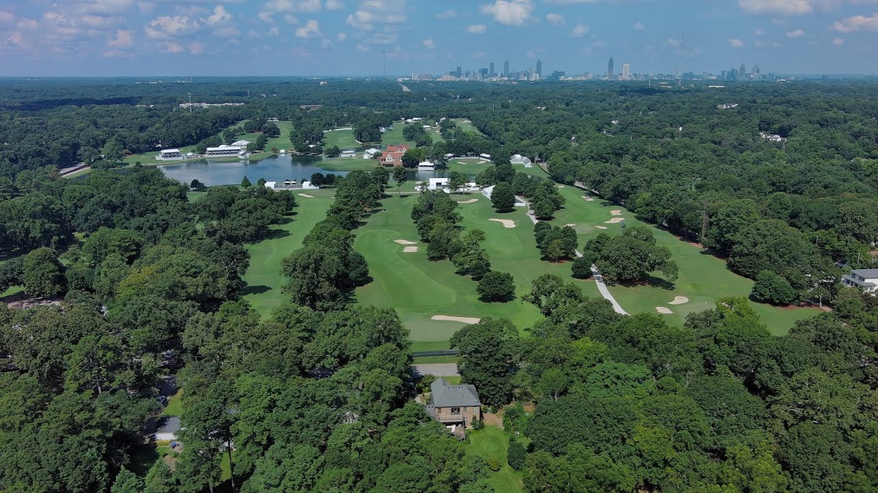 Flyover of East Lake GC Home of the Tour Championship Ready 18 holes