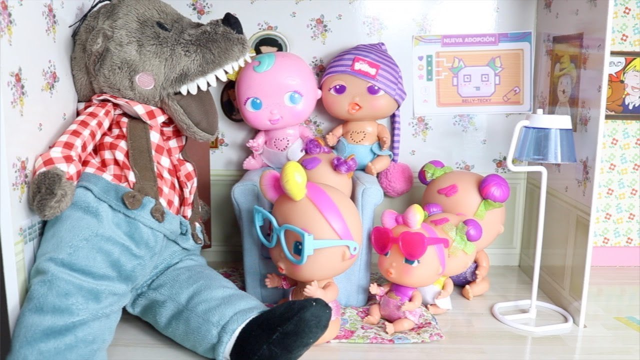 cuento LOBO Y LOS 7 CABRITOS LOS BELLIES! en guarderia de juguetes bellieville