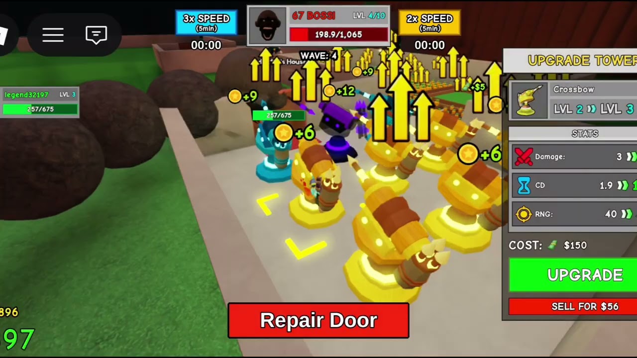 We are playing defend your base from 67 in ro blox