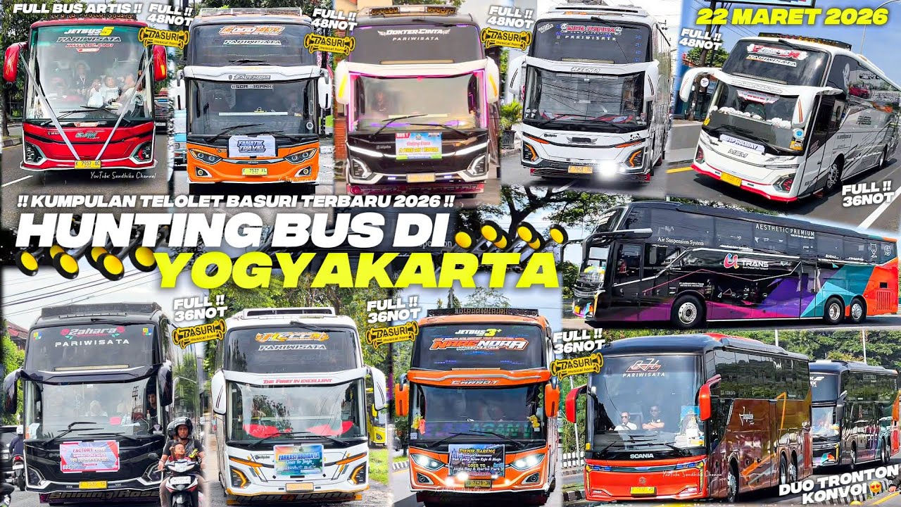 HEBOH‼️ KUMPULAN BUS TELOLET TERBARU DI JOGJA BANYAK ARTIS BUS!! FULL BASURI CORONG ATAS 🥳🤯