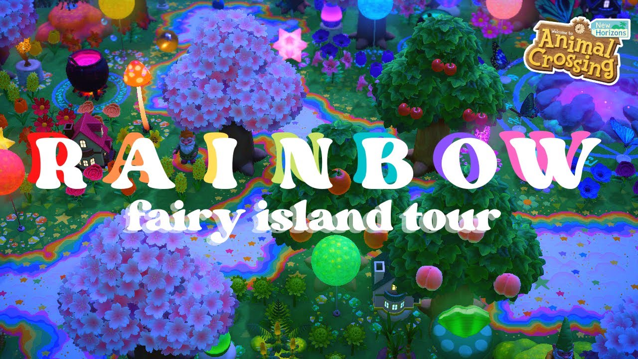 BEAUTIFUL Rainbow Fairycore Island Tour! | Animal Crossing New Horizons