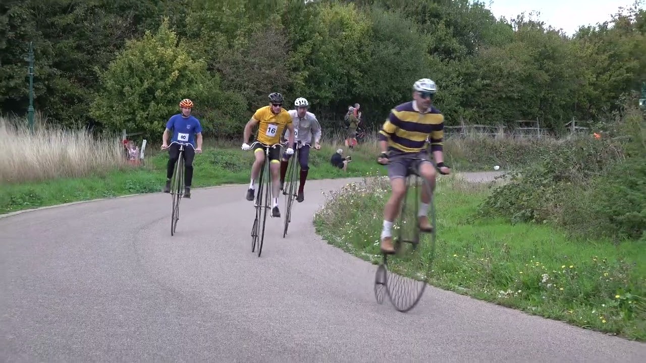 Cyclists Compete in the British Penny Farthing Championships