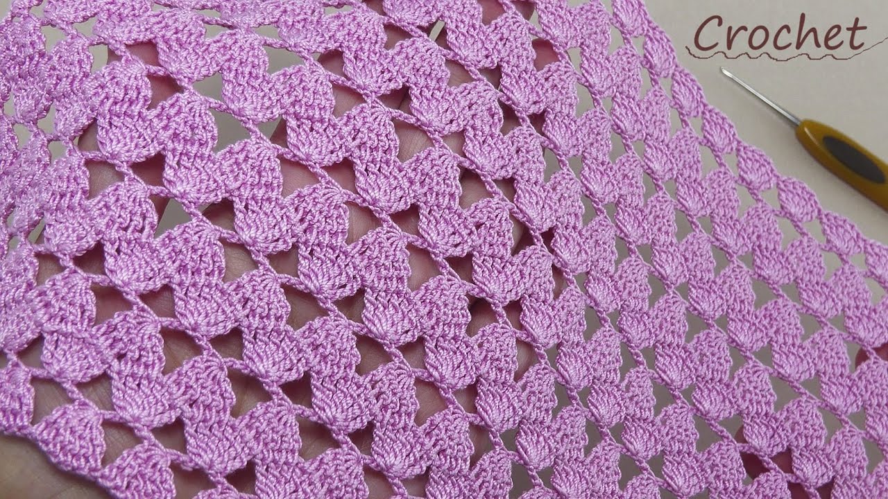 Самый лёгкий ажур: всего 2 ряда! ✨ Узор крючком для начинающих ✨ 2-Row Crochet Pattern for Beginners