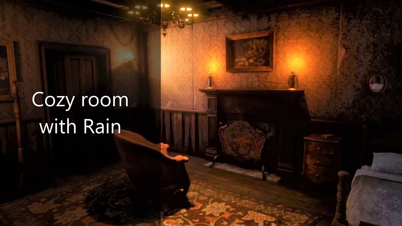 Cozy room in the Wild West Hotel with relaxing rain sounds - 5 Hours