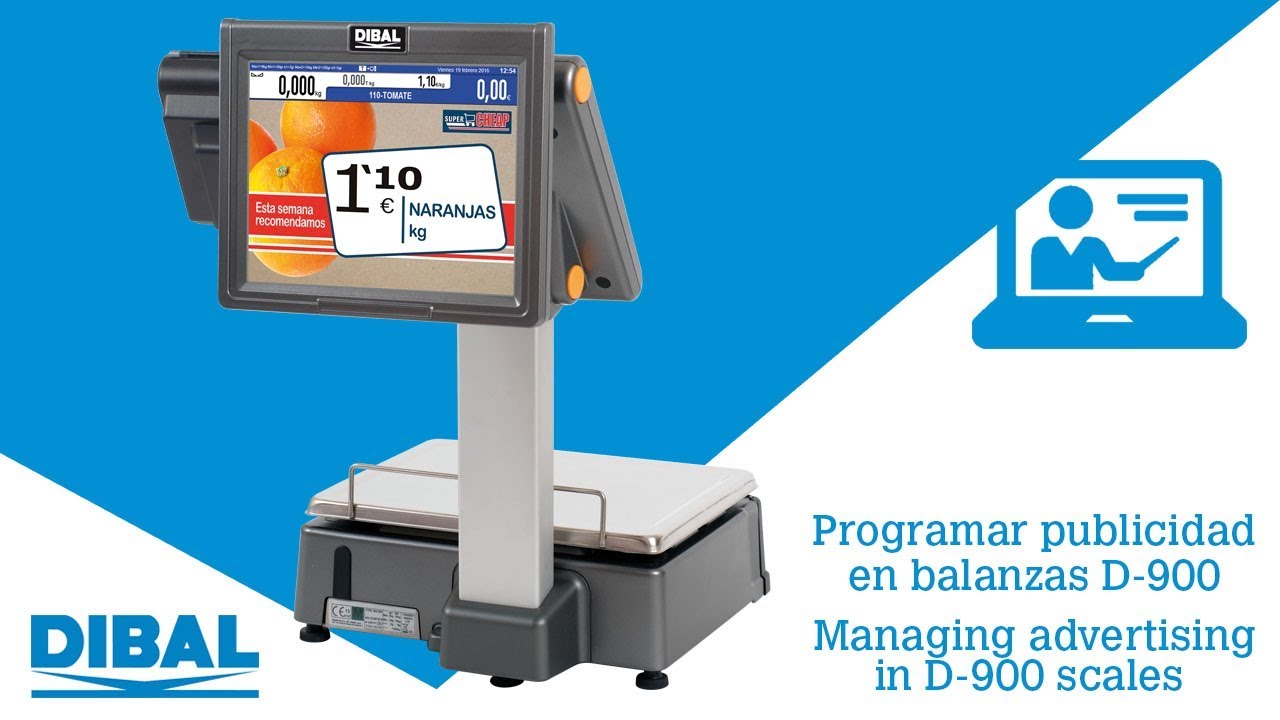 Cómo mostrar publicidad en la pantalla de comprador de balanzas Dibal D-900