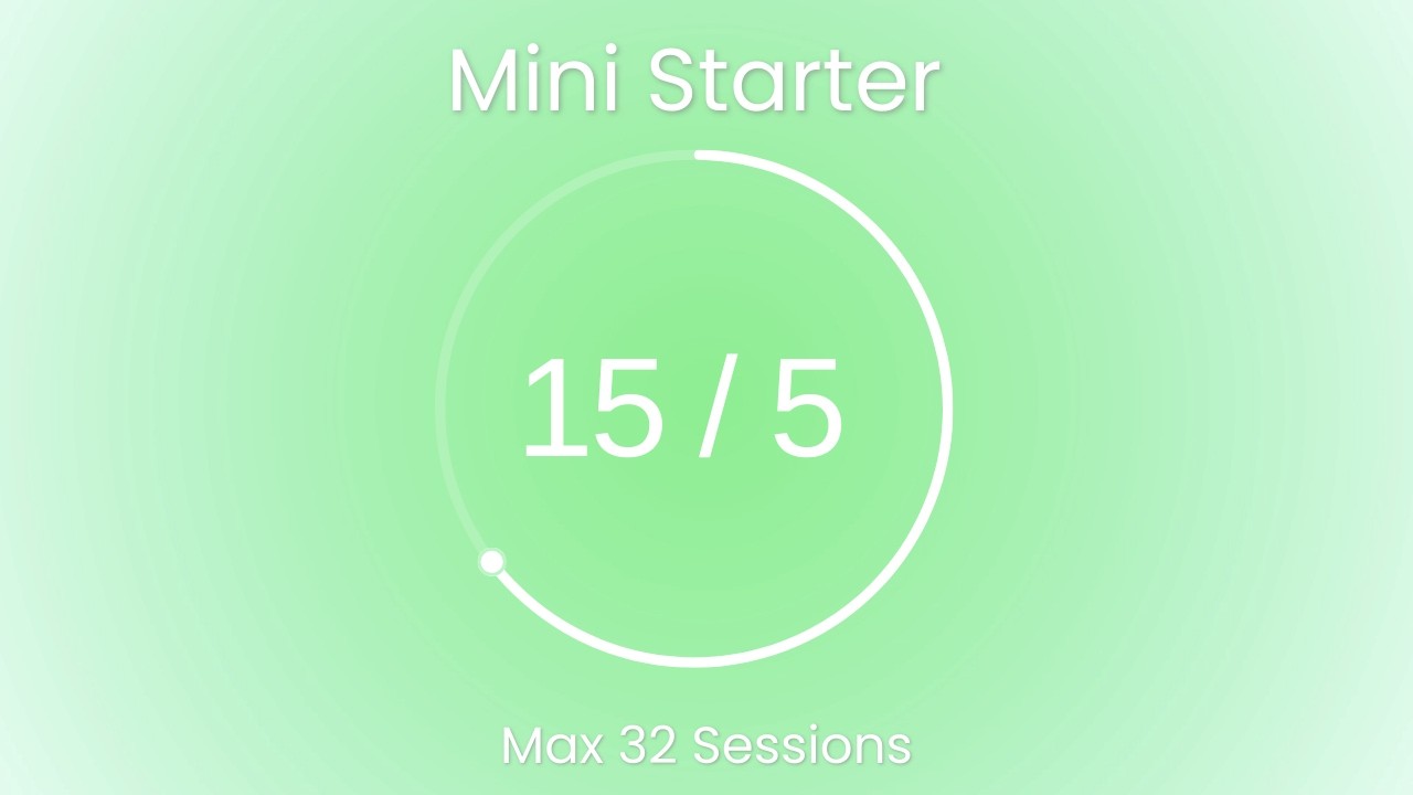 Mini Starter Pomodoro 15/5 | Mint Morning Mist 💚 32 Sessions | #98FF98 #BDFCC9 #E6FFF0