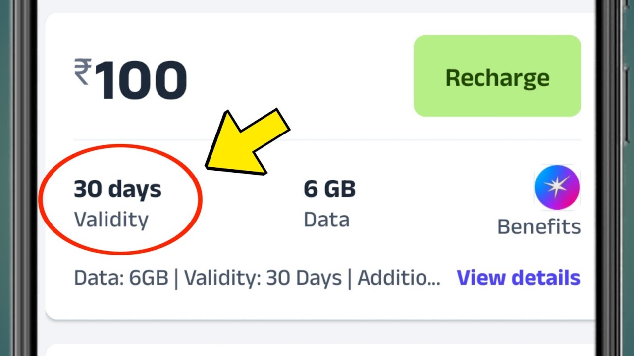 What is the meaning of 30 days validity in mobile recharge?