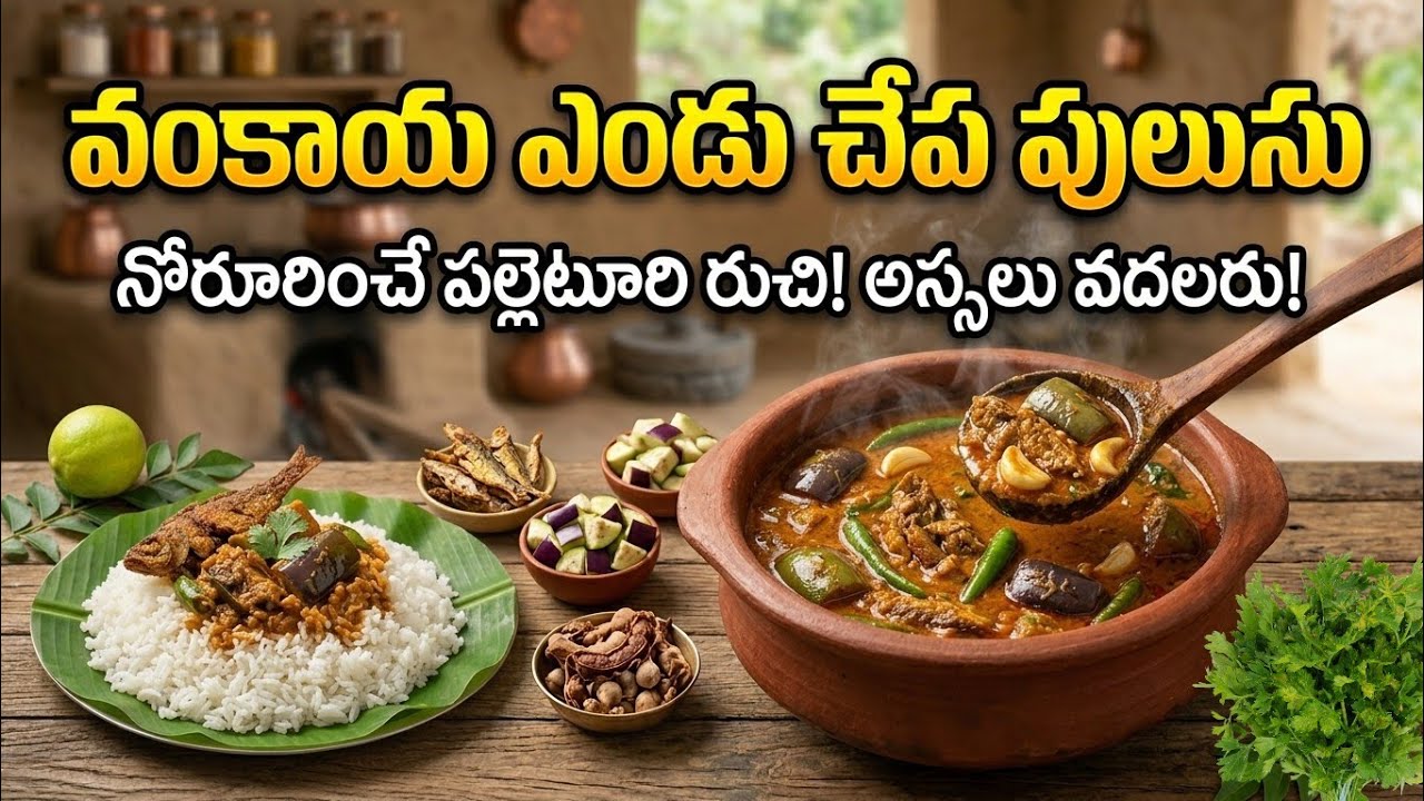 వంకాయ ఎండు చేపల పులుసు | ఈ స్టైల్లో చేస్తే ముక్క వదలకుండా తింటారు! 😋 | Vankaya Endu Chepa Pulusu 