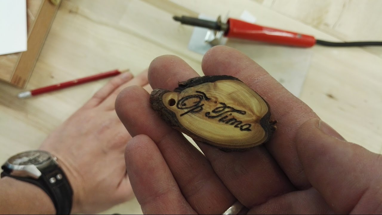 How to make wooden keychain with your text burnt into it
