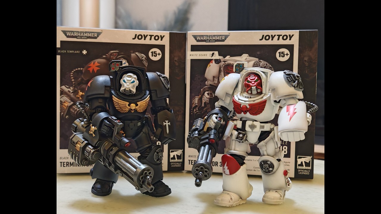 JOYTOY黑色圣堂&白色疤痕终结者突击炮，价格美丽做工一般，过年前的小玩具