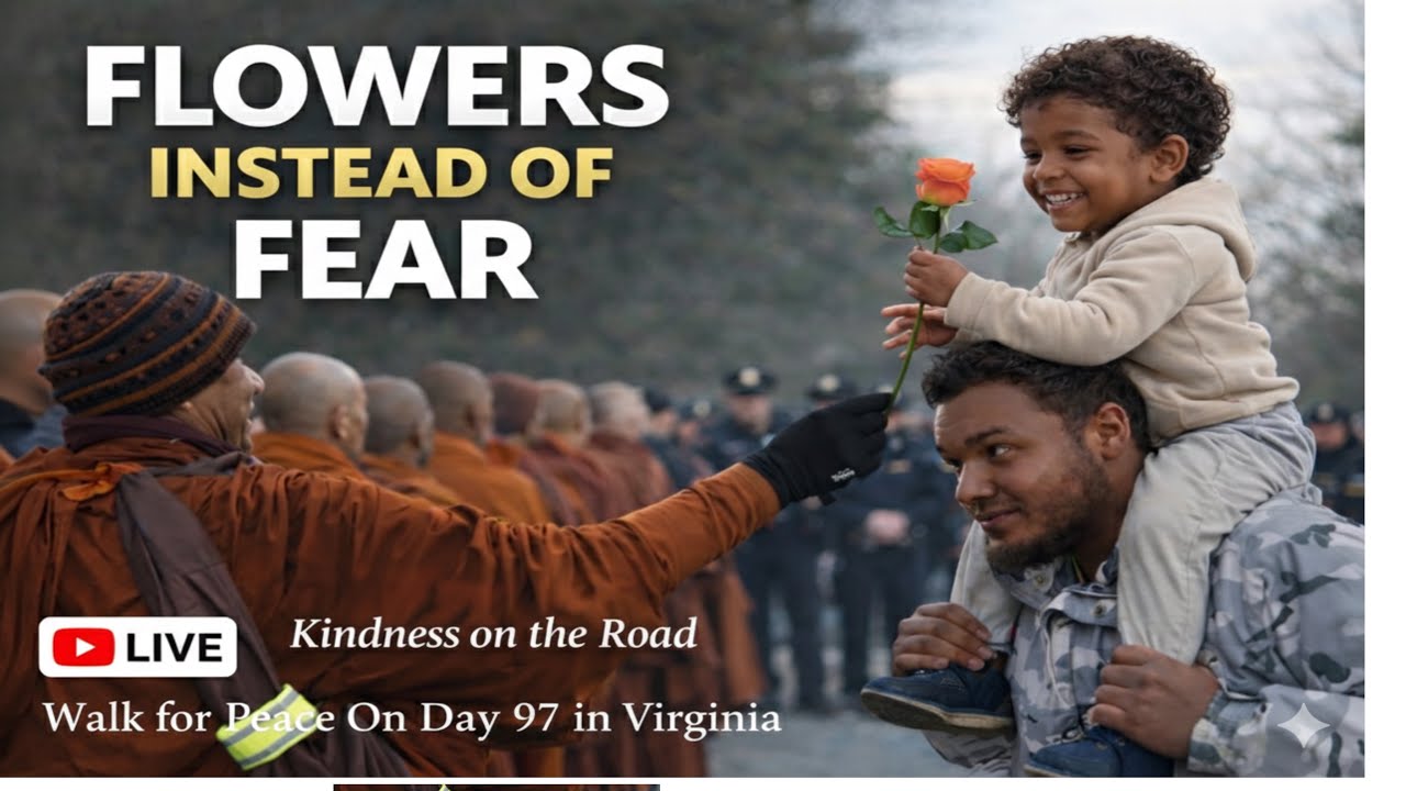 Monk Walk for Peace 🚶‍♂️Snowy Virginia Streets | Where Compassion Meets the Road#walkforpeace #song 