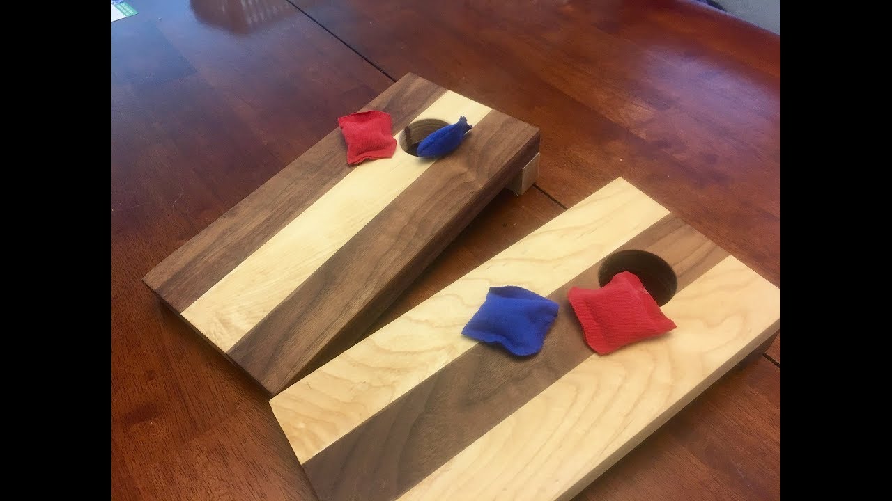 Mini Cornhole I Bean Bag Toss - Hardwood Version