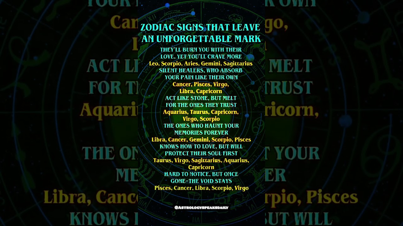 Zodiac Signs That Leave An Unforgettable Mark | MostRelatable Astrology's Facts #zodiac #astrology