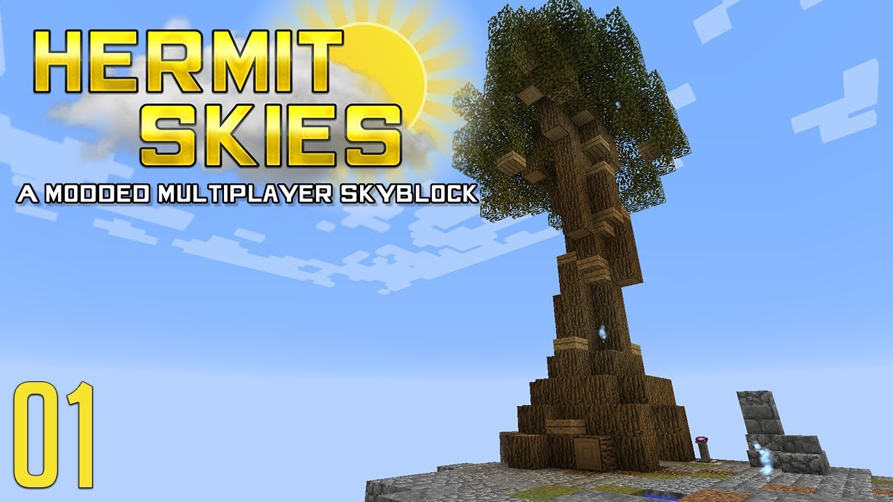 ►Hermit Skies: EVIL MASTERMIND! | Ep. 1 | Modded Minecraft Survival◄ | iJevin