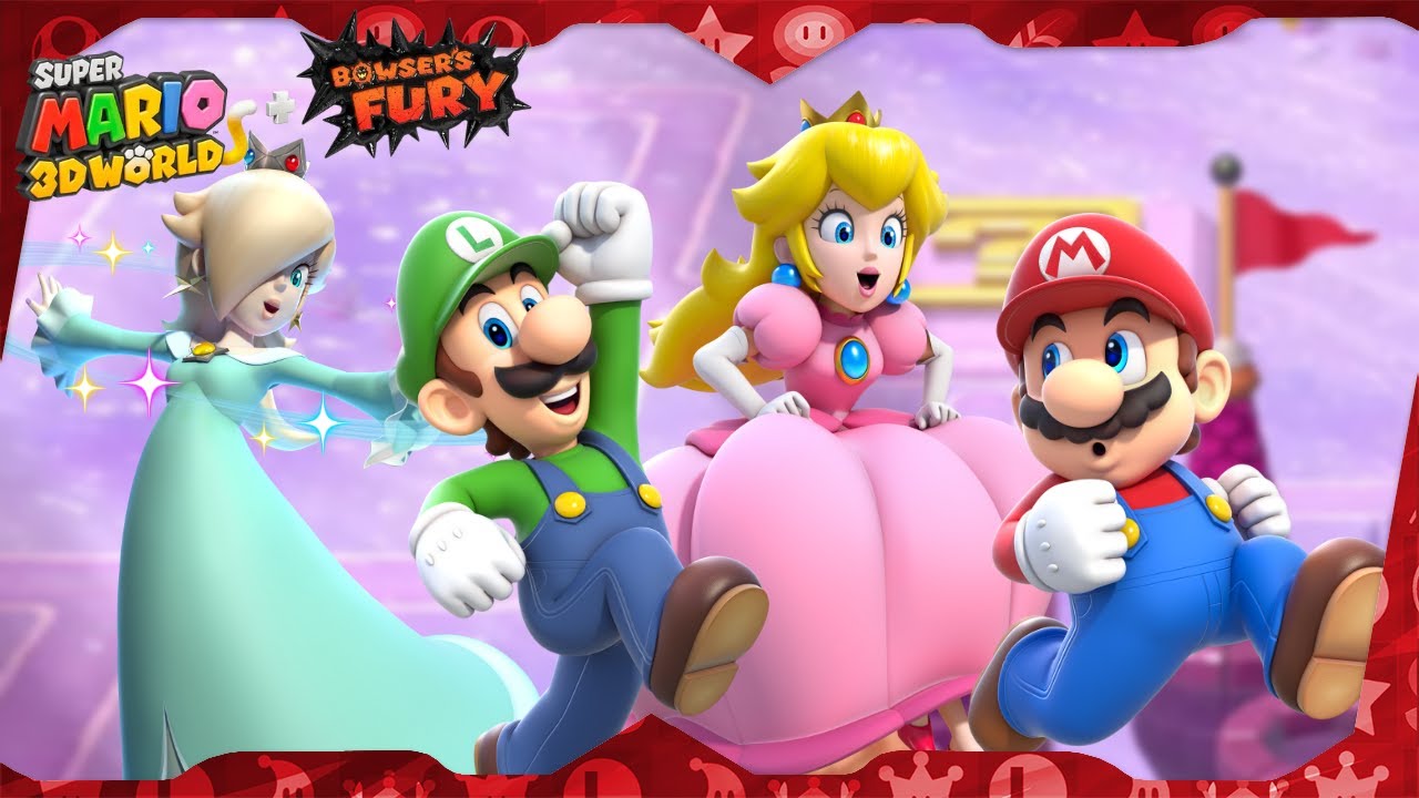 Super Mario 3D World for Switch ᴴᴰ | World 5 (All Green Stars & Stamps) 4-Player with Rosalina
