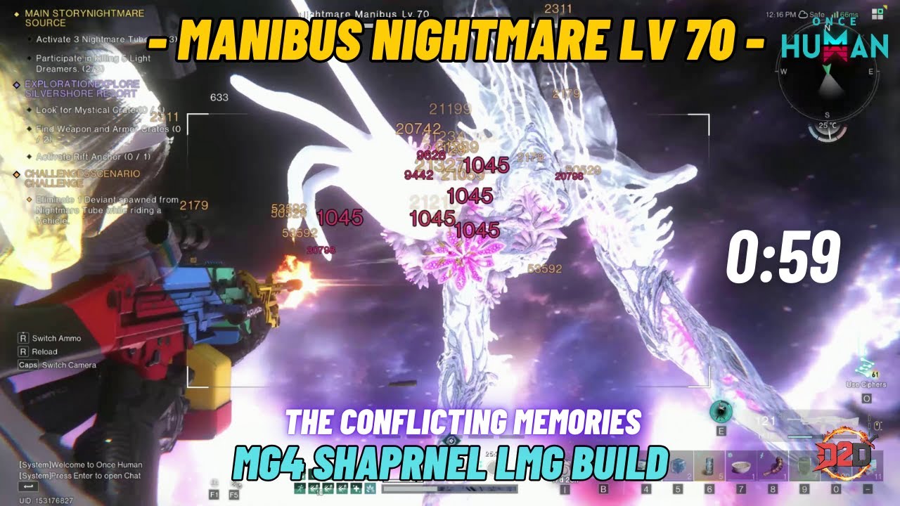Manibus Nightmare LV70 | MG4 Shrapnel LMG Build - Once Human
