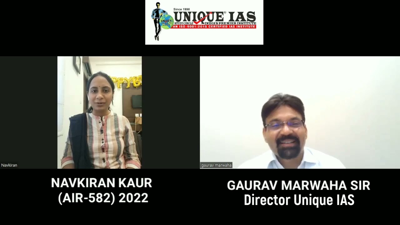 IAS exam Topper I AIR-582 I Miss Navkiran Kaur Mock Interview  with Gaurav Marwaha