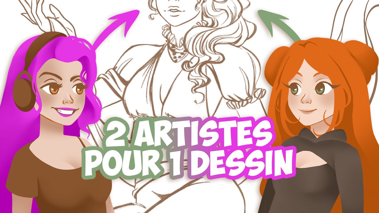Deux artistes dessinent sur un même dessin !