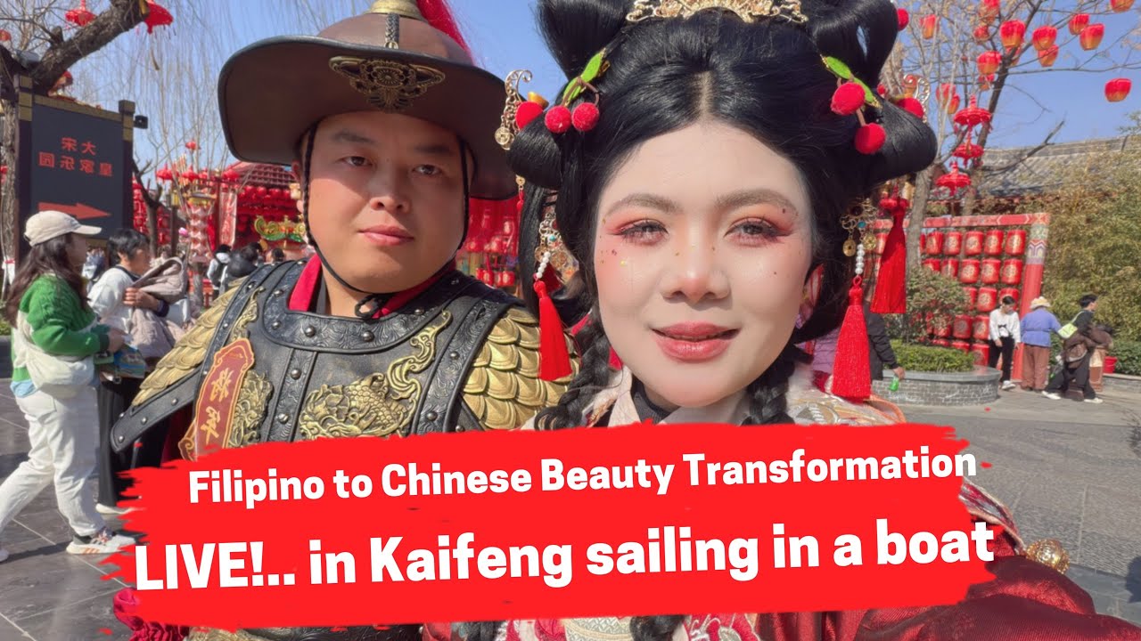 Ate Clydee  is live! Boat adventure in Kaifeng Henan