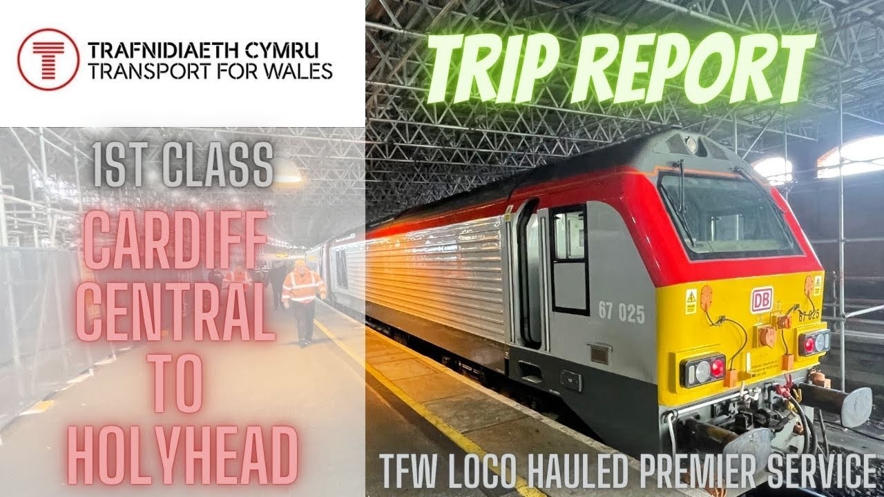 TfW, 1st Class Loco hauled Premier Service - Cardiff to Holyhead, dining with a beautiful view.