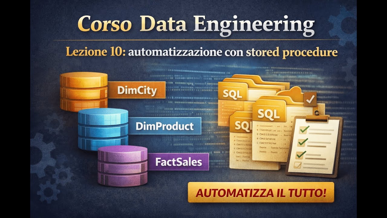 Corso Data Engineering - Lezione 10: automatizzazione con stored procedure
