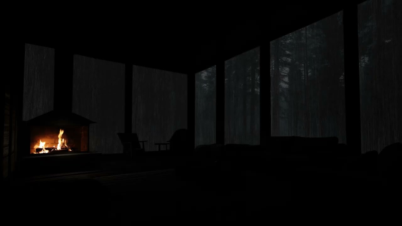 The Wind and Rain Stay Outside 🌧️ | Warm Fireplace for Deep Sleep (No Ads)