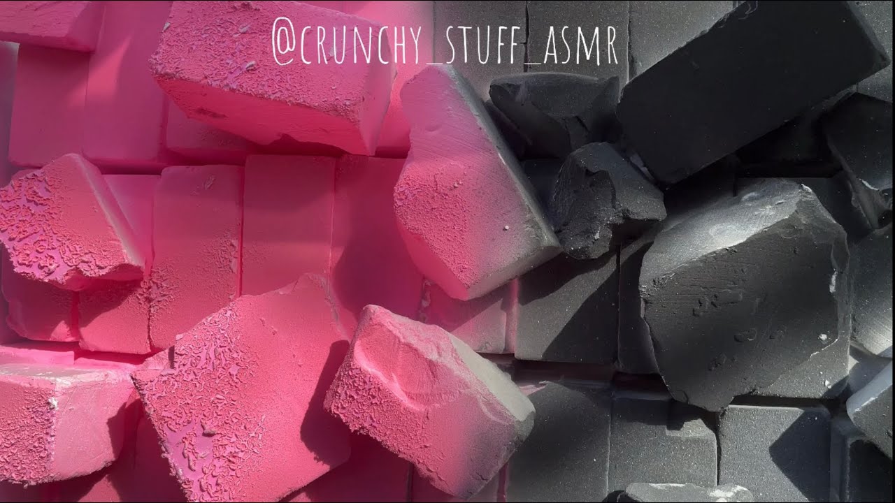 ASMR ✨ 40 PINK & BLACK MASS CRUSH ✨ SPRAY PAINTED ADER ✨ DYED GYM CHALK ✨ ODDLY SATISFYING SLEEP AID