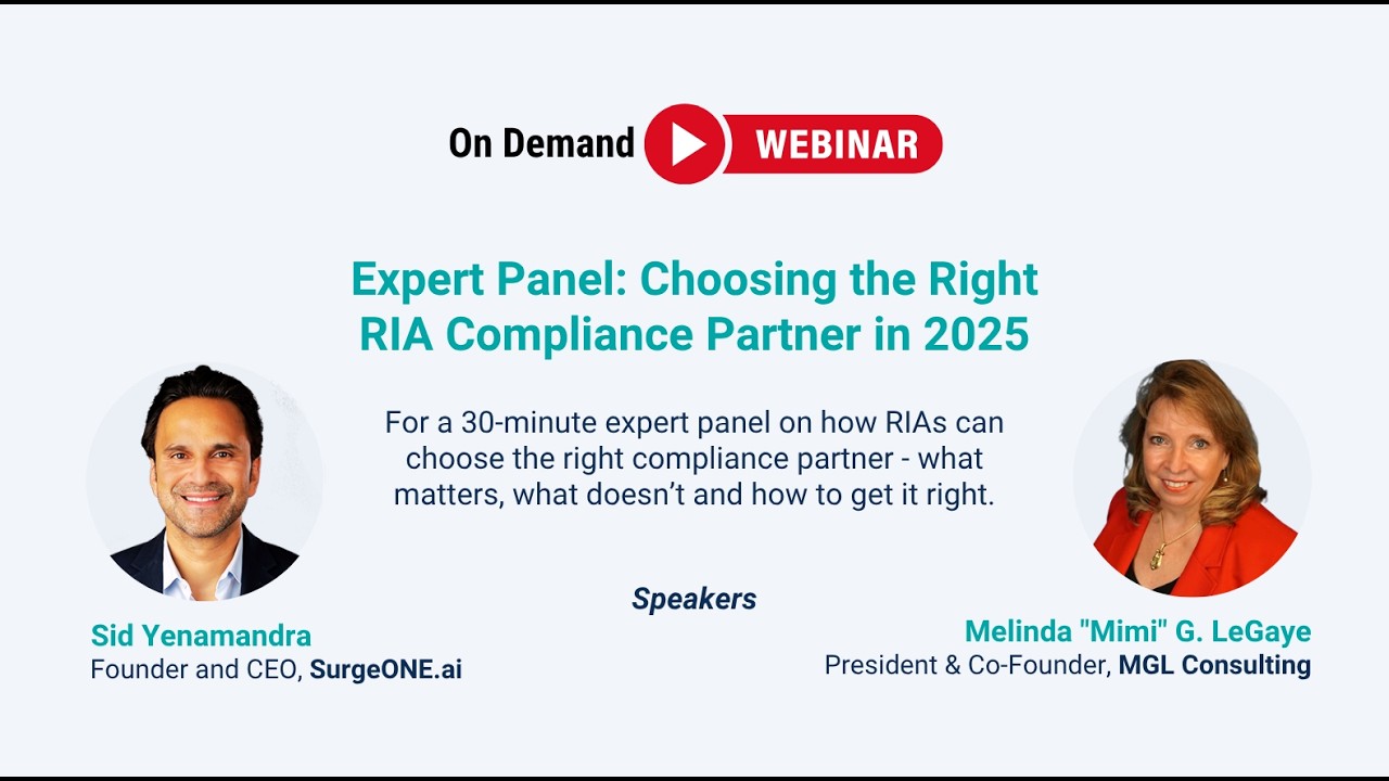 Choosing the Right RIA Compliance Partner | SurgeONE.ai
