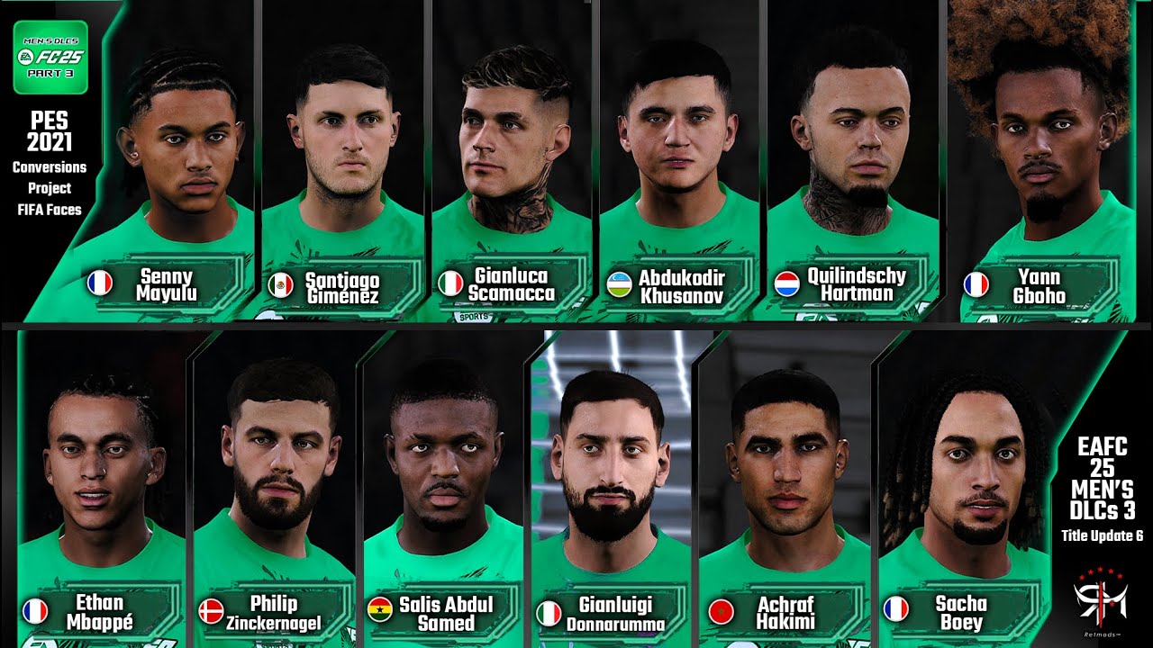 PES 21 CONVERSIONS PROJECT: PART 3 • FIFA FACES // FACEPACK 3 - EAFC 25 Men's DLC Part 3 Faces